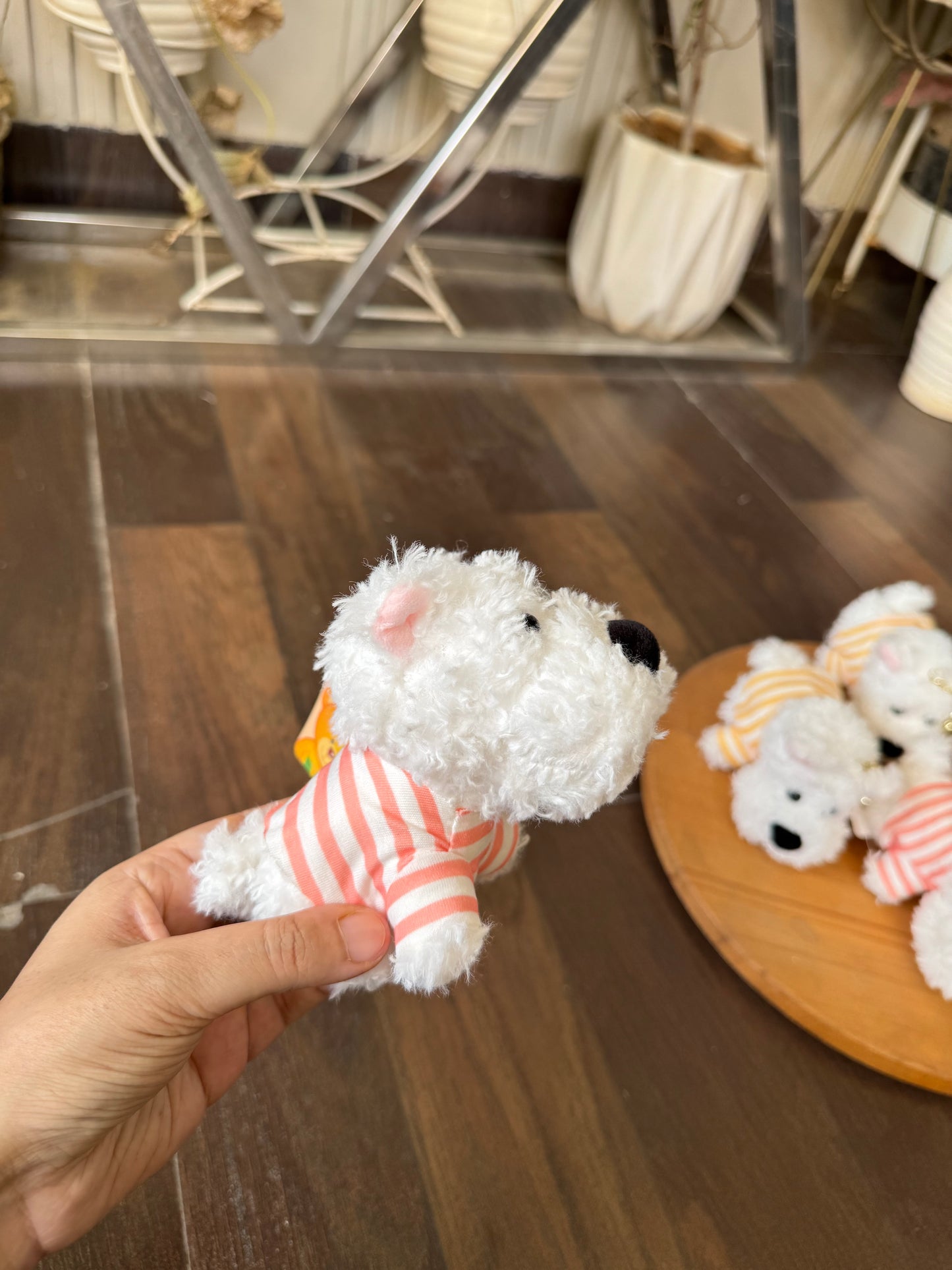 Cute White Scottish Terrier Dog Keychain/Bag Charm