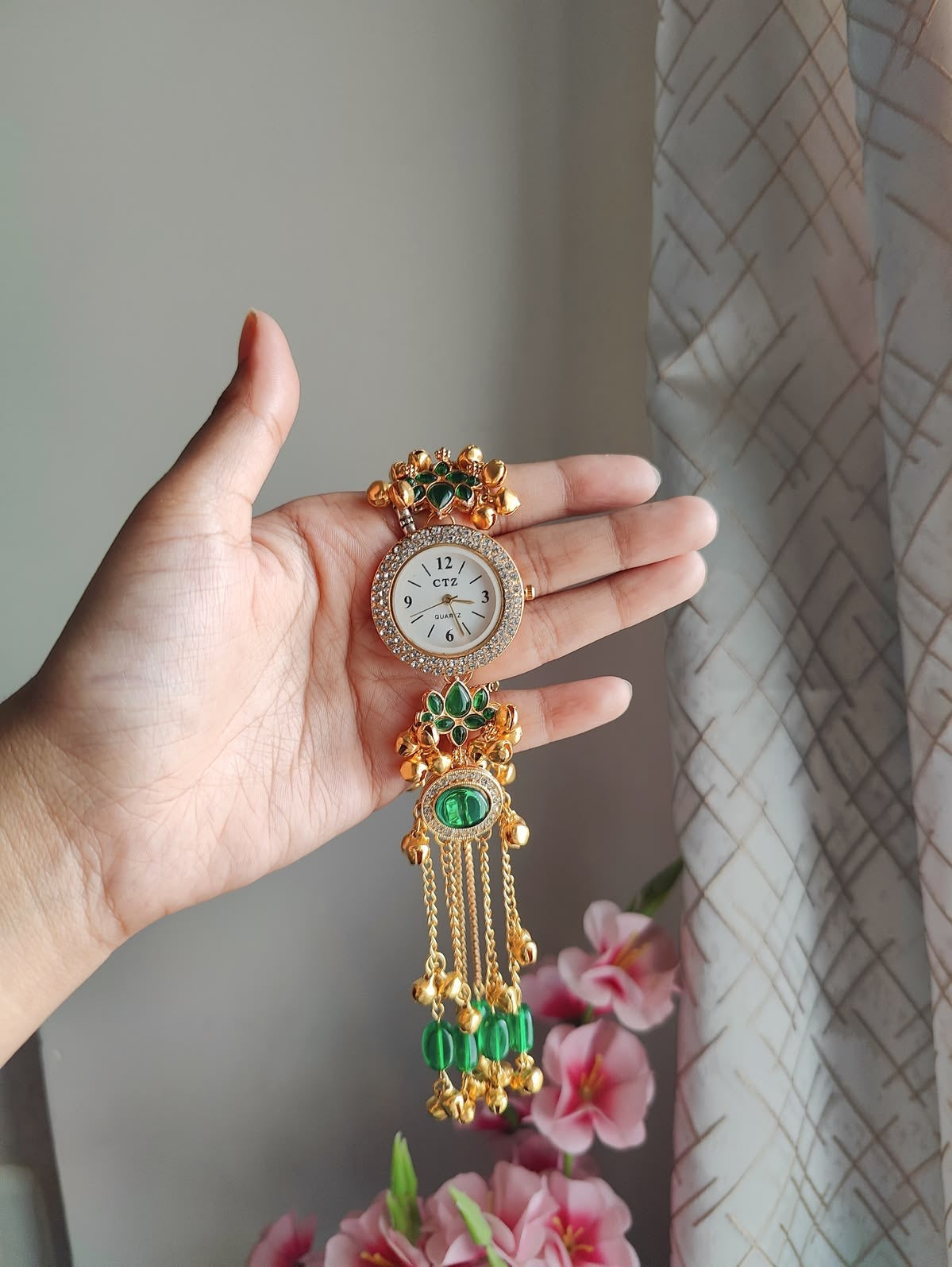 Trending Viral Kundan Ghungroo Kashmiri Watch/Bracelet