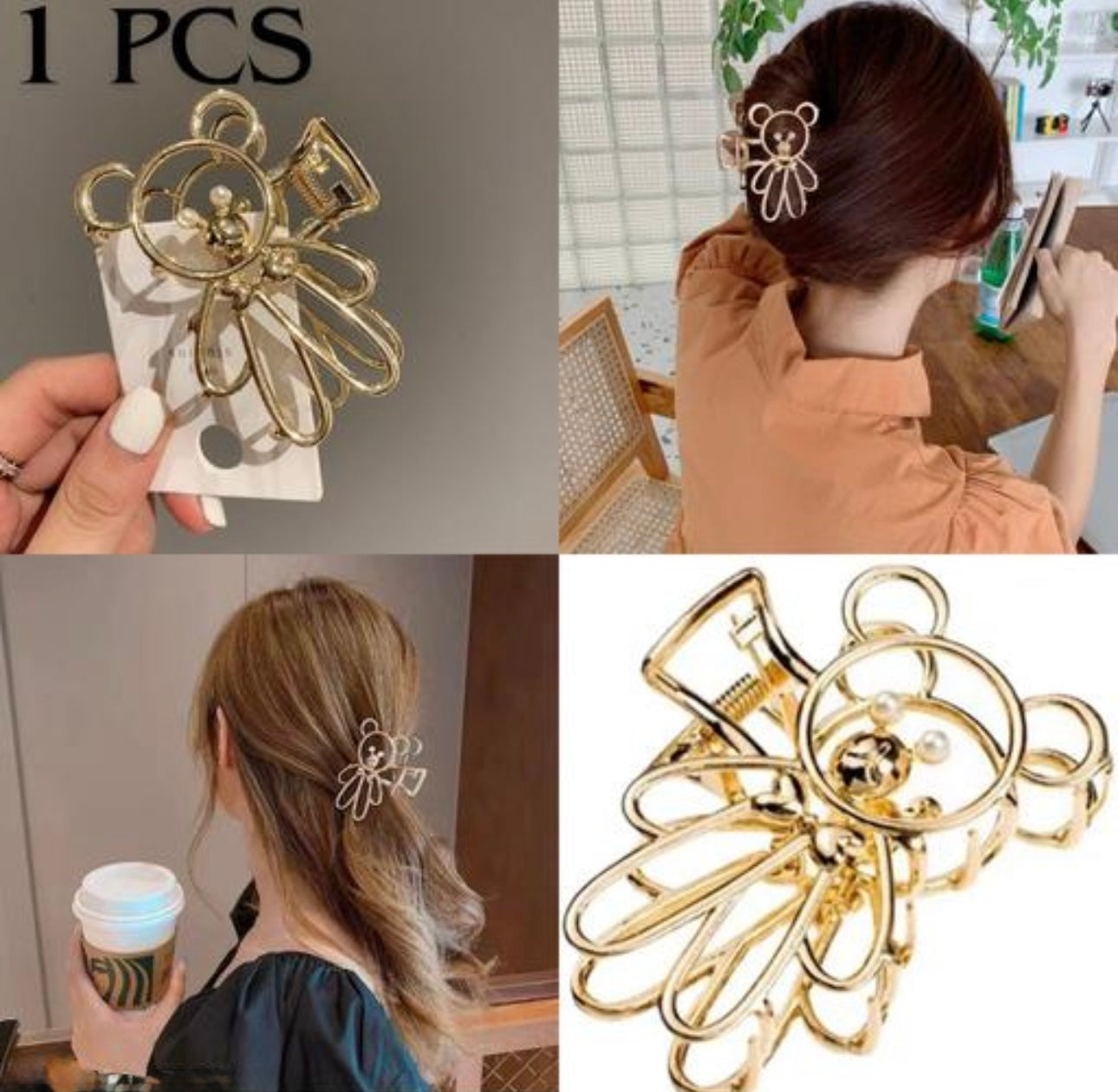 Cute Teddy Metal Hairclip / Clutcher / Claw