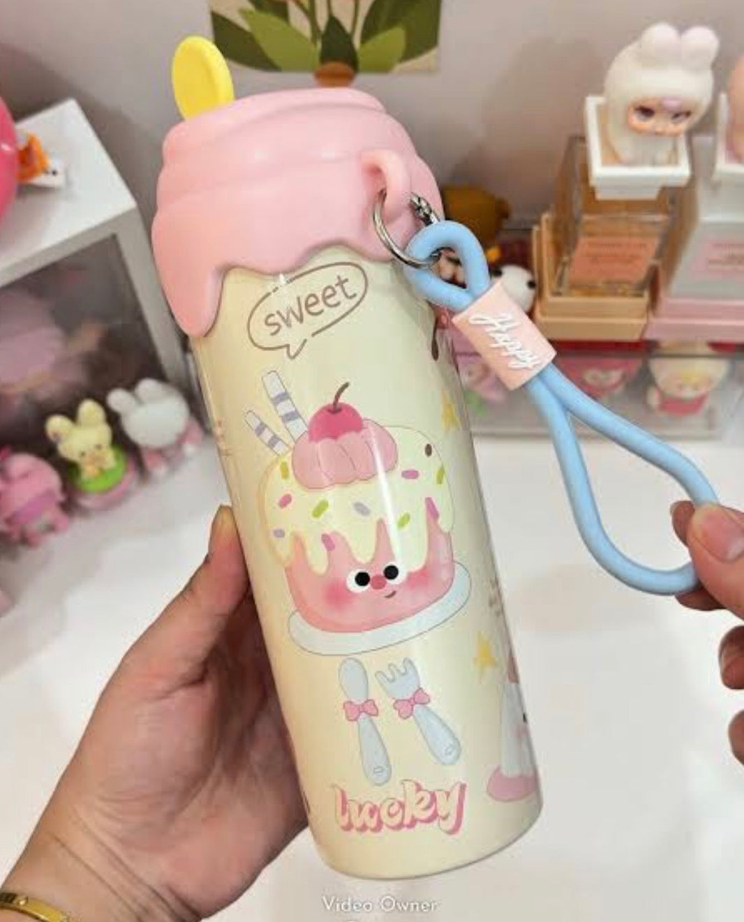 Cute Ice Cream Insulated Tumbler with Straw (600 ml)