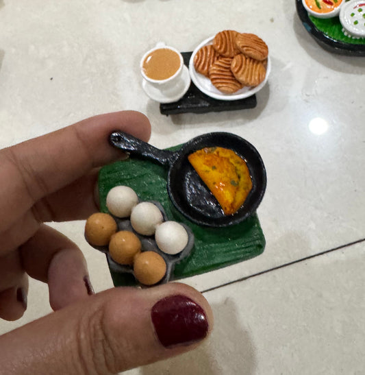 Omelette & Eggs Miniature Fridge Magnet