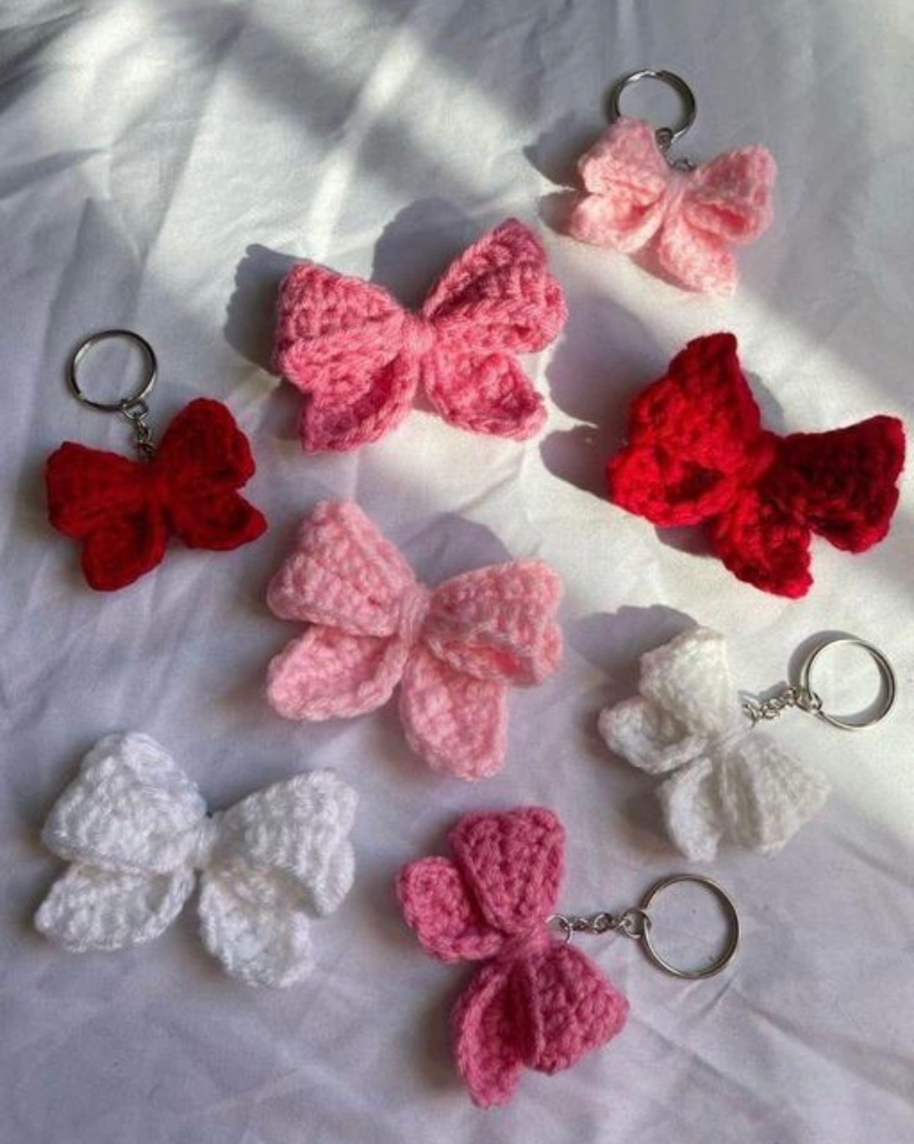 Cute Bow Crochet Keychain