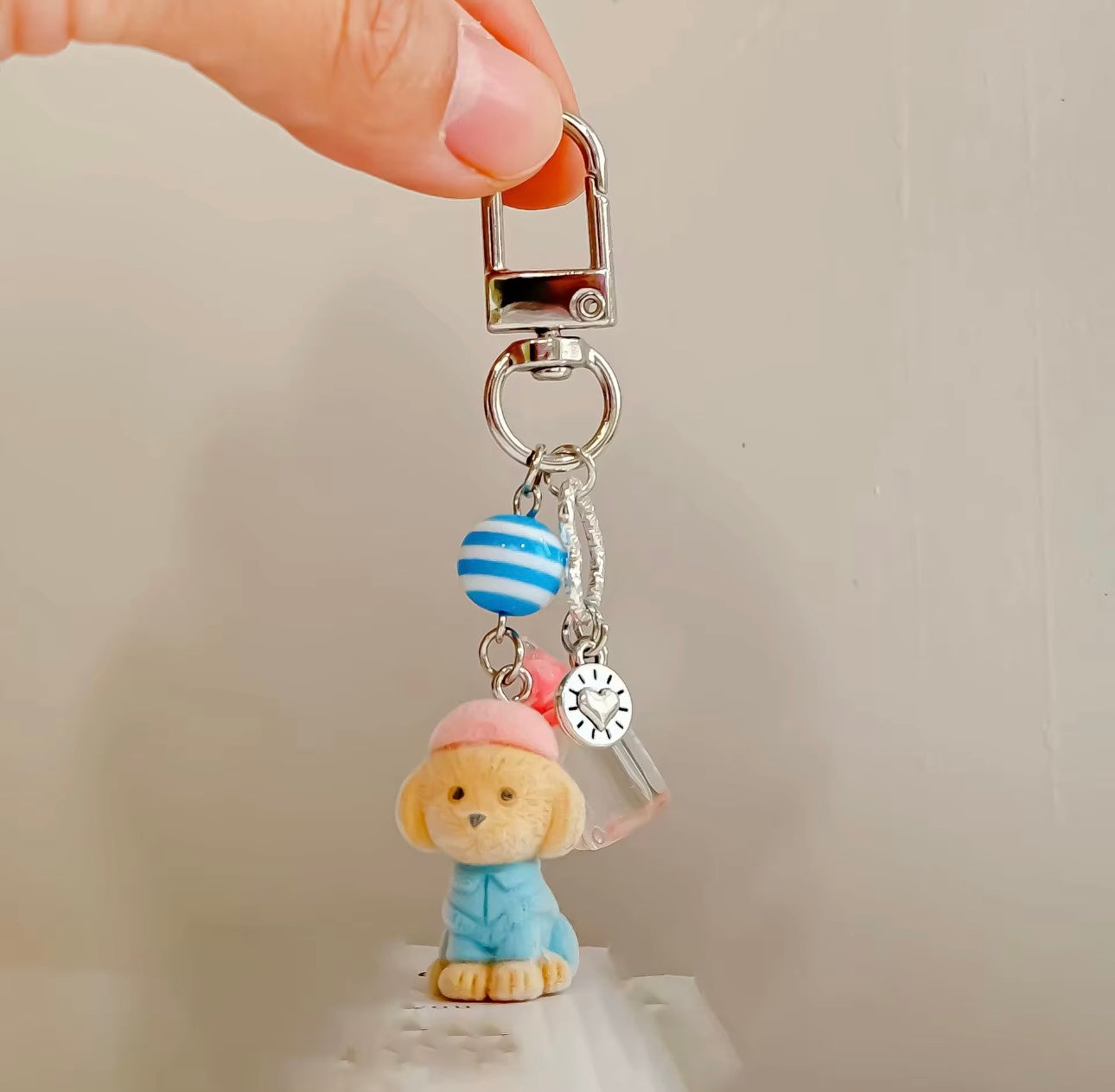 Adorable Soft Cute Plushy Dog Keychain / Stuffed Animal Keychain