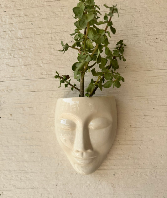 Ceramic Face Shape Sculpture Planter