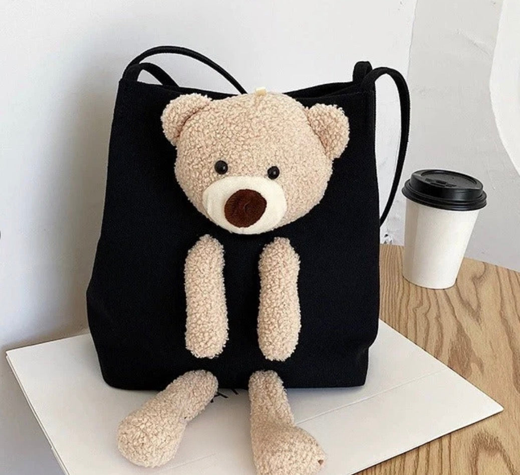 Cute Plush Teddy Tote Bag