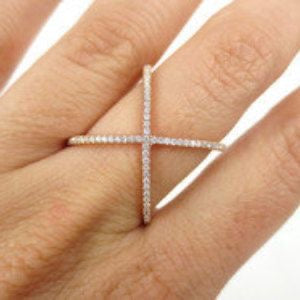 Minimalist Sterling Silver X-Shape Ring