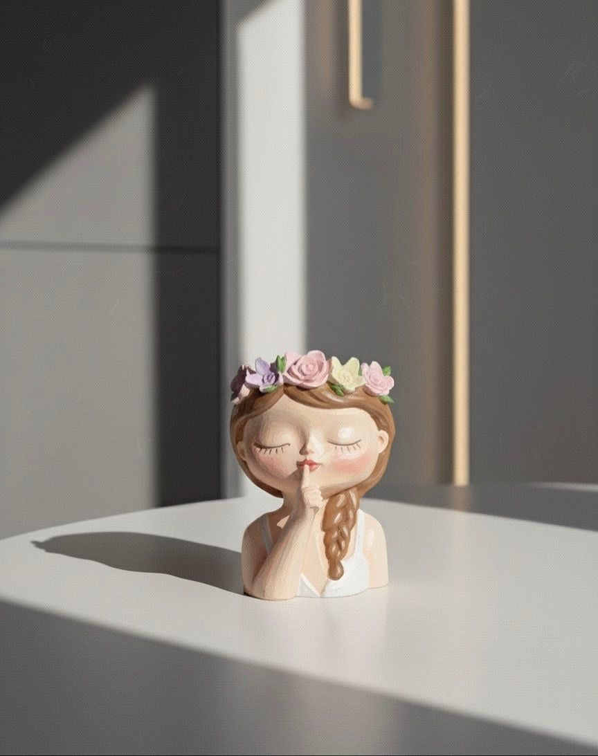 Cute Girl Fairies Planter / Multipurpose Brush Holder / Pencil Holder