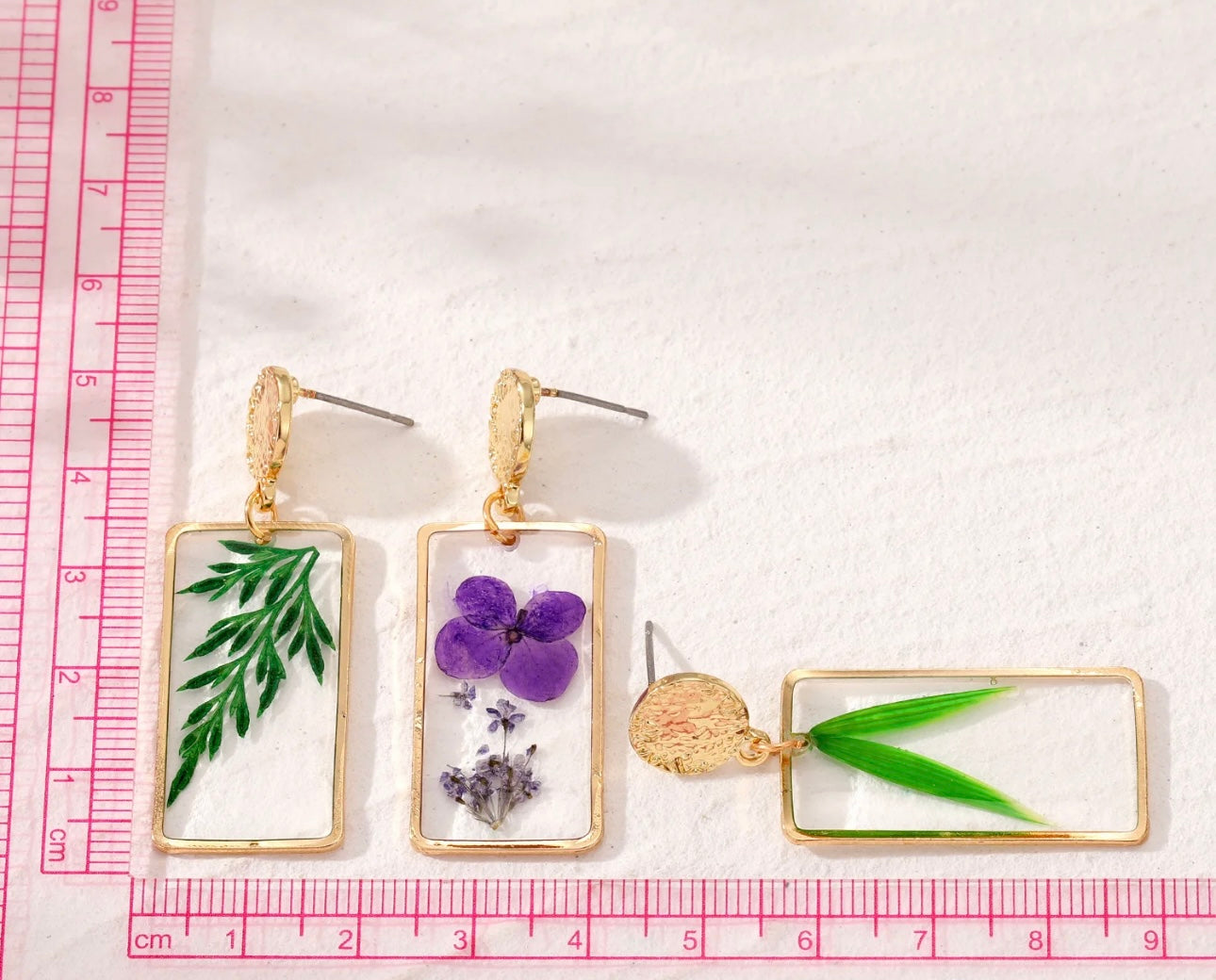 Earrings with Real Pressed Flowers