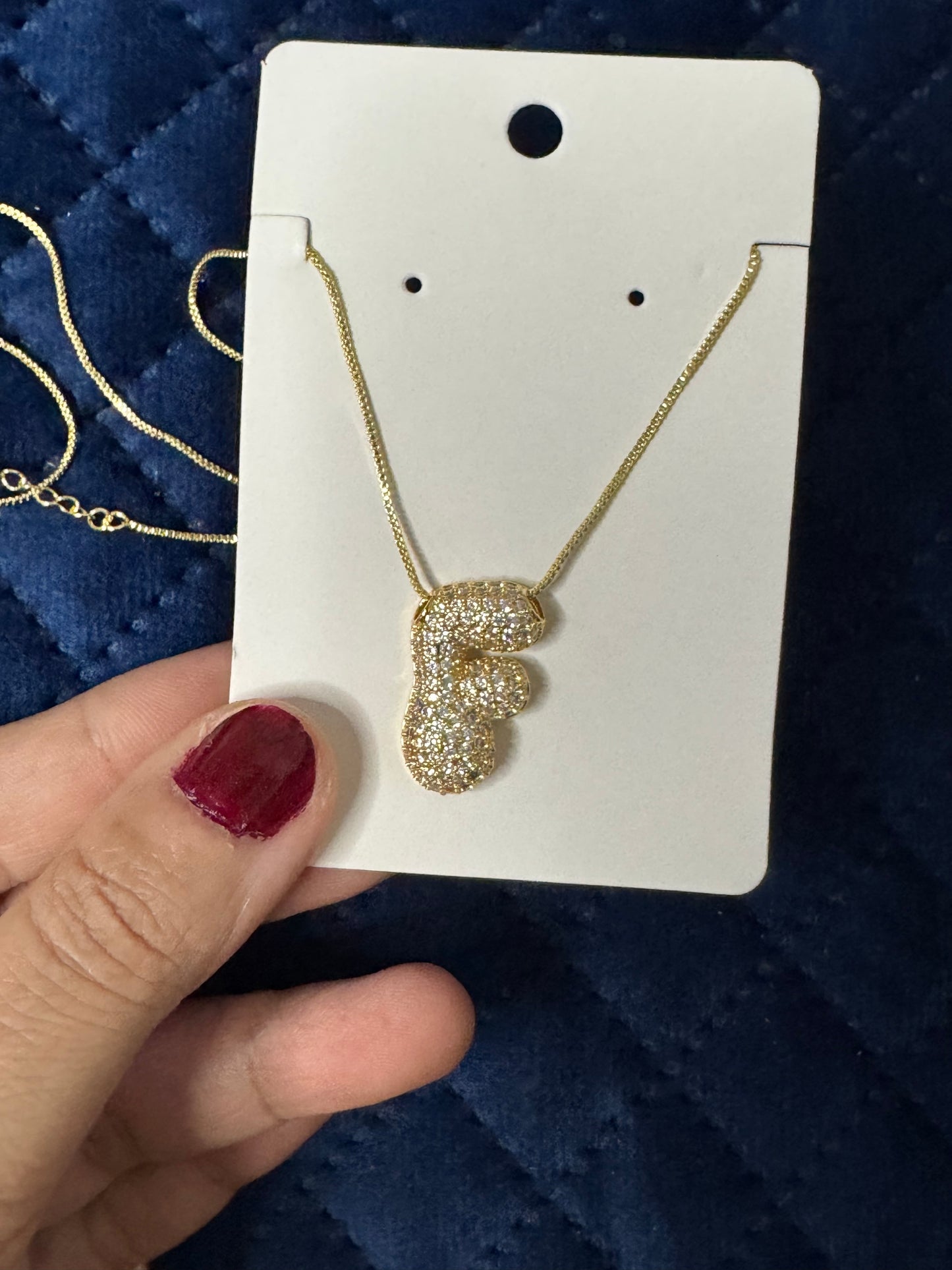 Zircon Chunky A-Z Letter Pendant