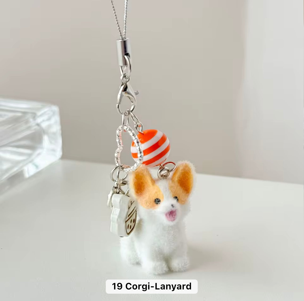 Adorable Soft Cute Plushy Dog Keychain / Stuffed Animal Keychain