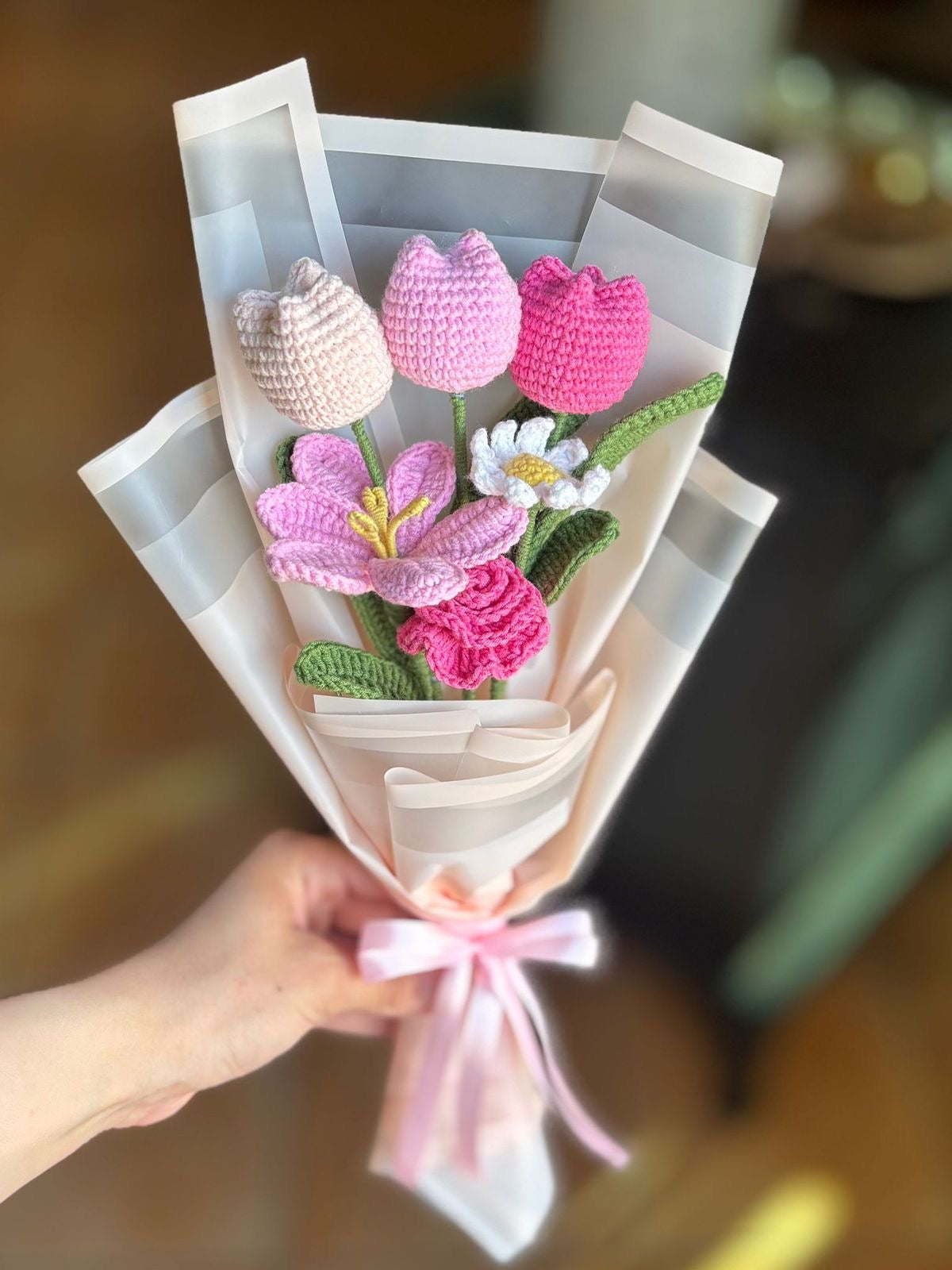 Luxe Handmade Crochet Flowers Bouquet