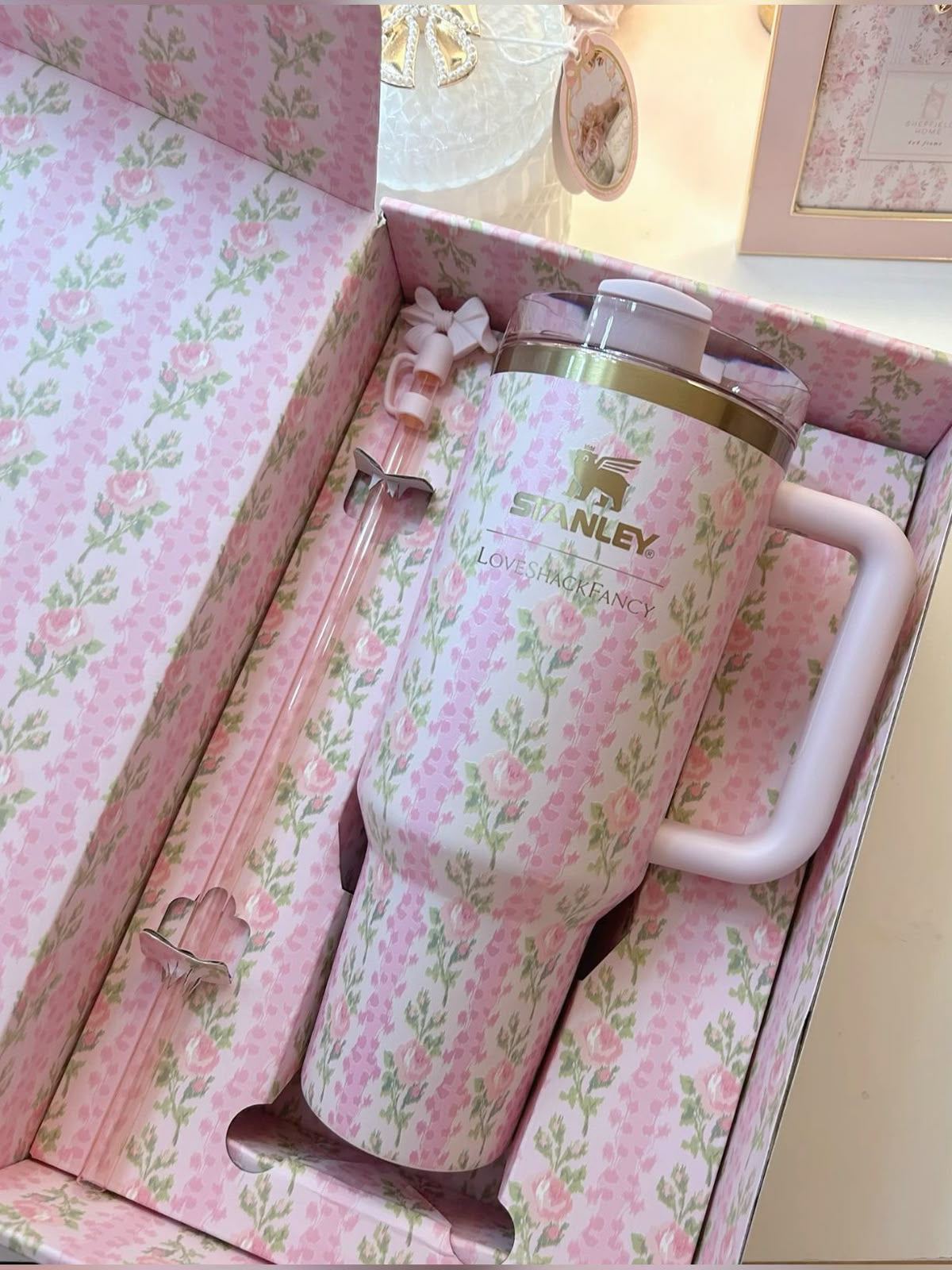 Stainless Steel Floral Tumbler Quencher Gift Box