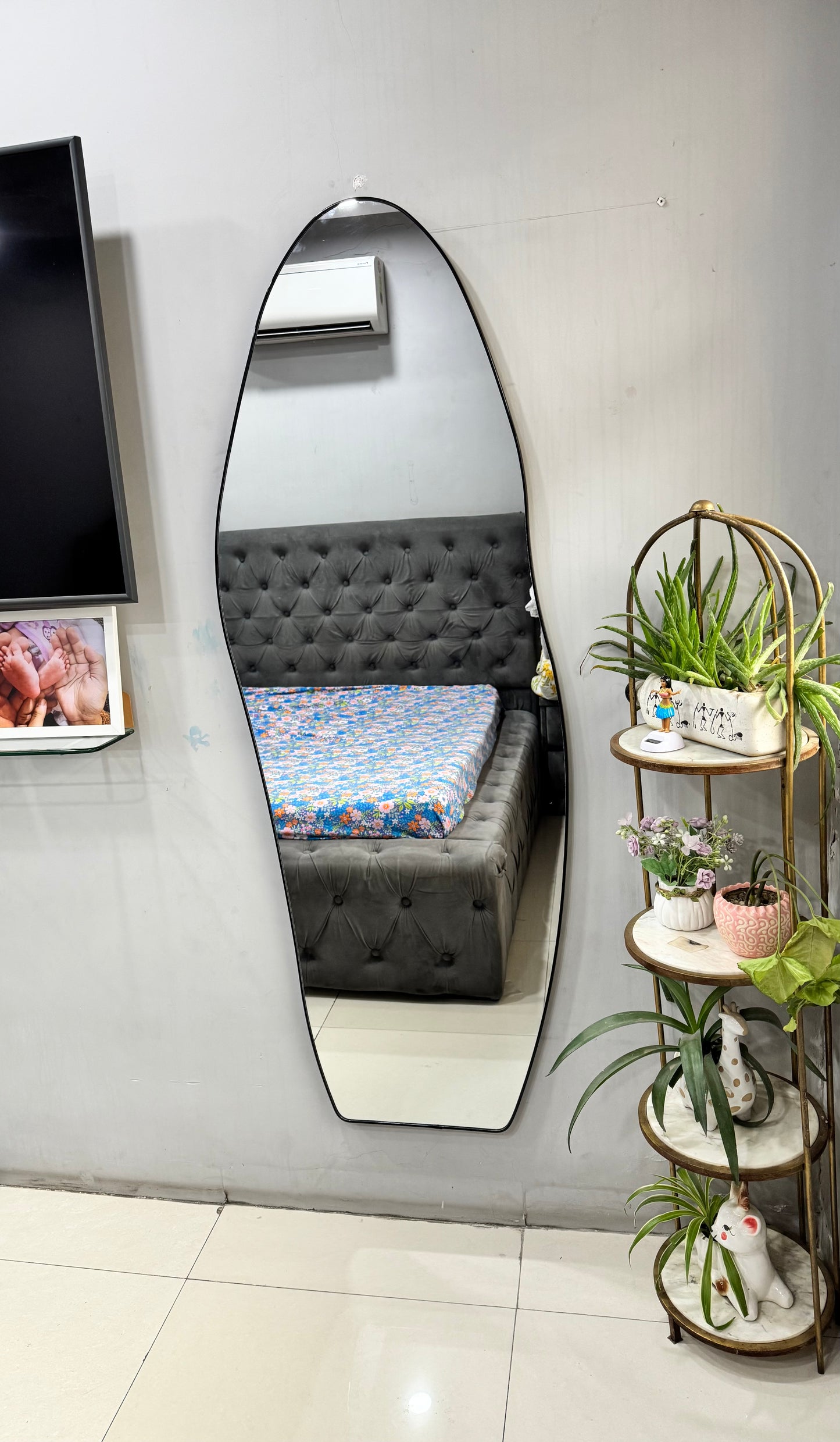 Irregular Blob Mirror with Sleek Frame - Only deliverable in Delhi/NCR