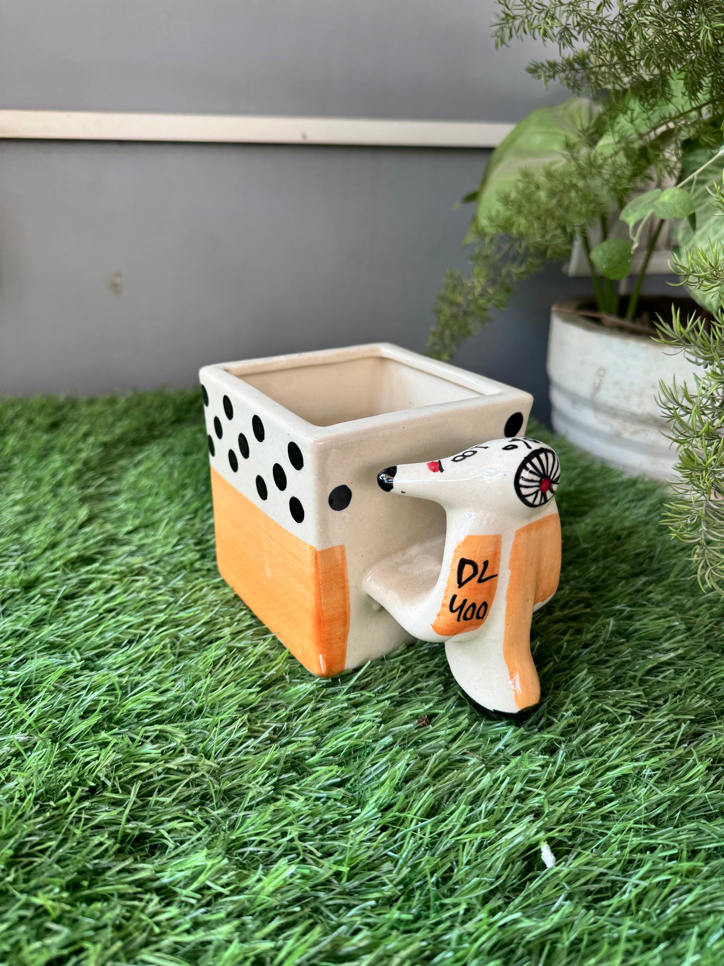 Decorative Scooter Shape Quirky Planter
