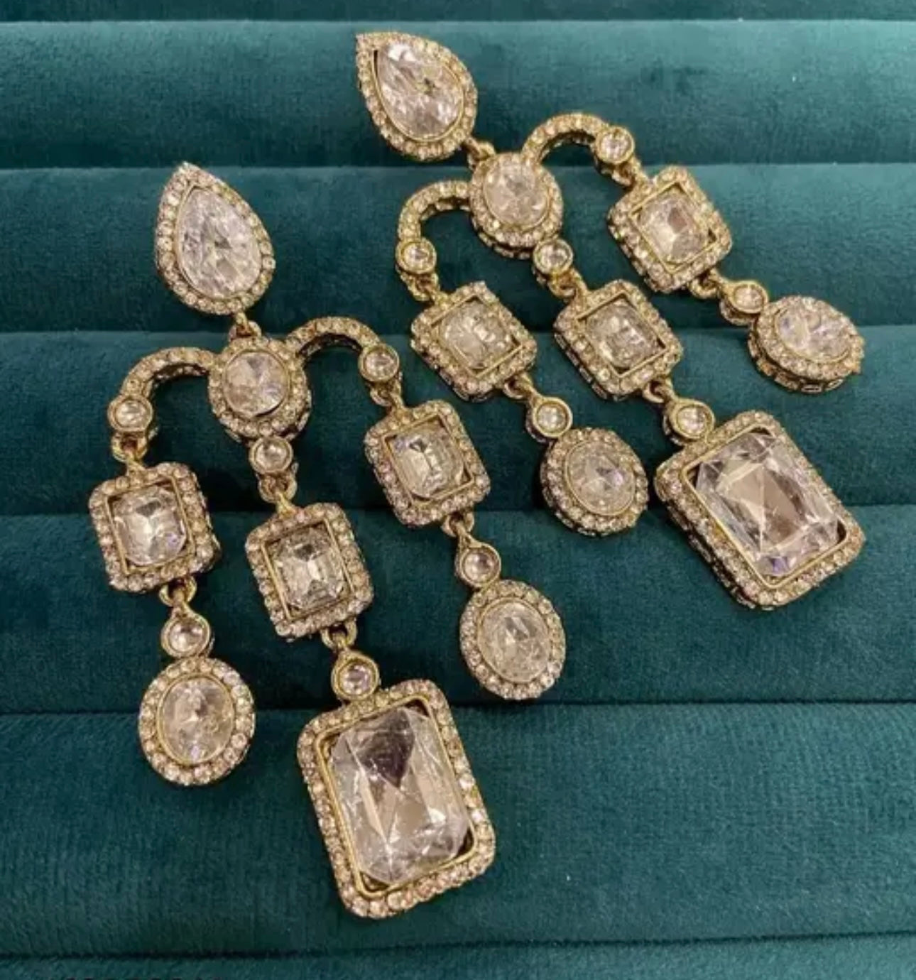 Large Kundan Branches Drop Earrings
