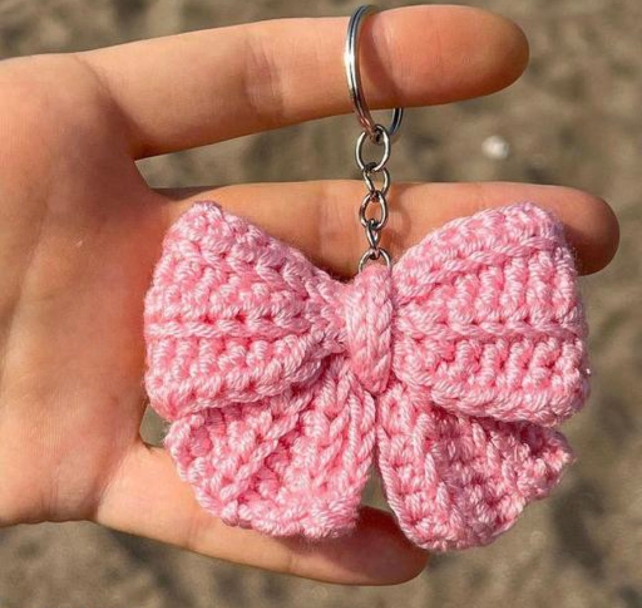 Cute Bow Crochet Keychain