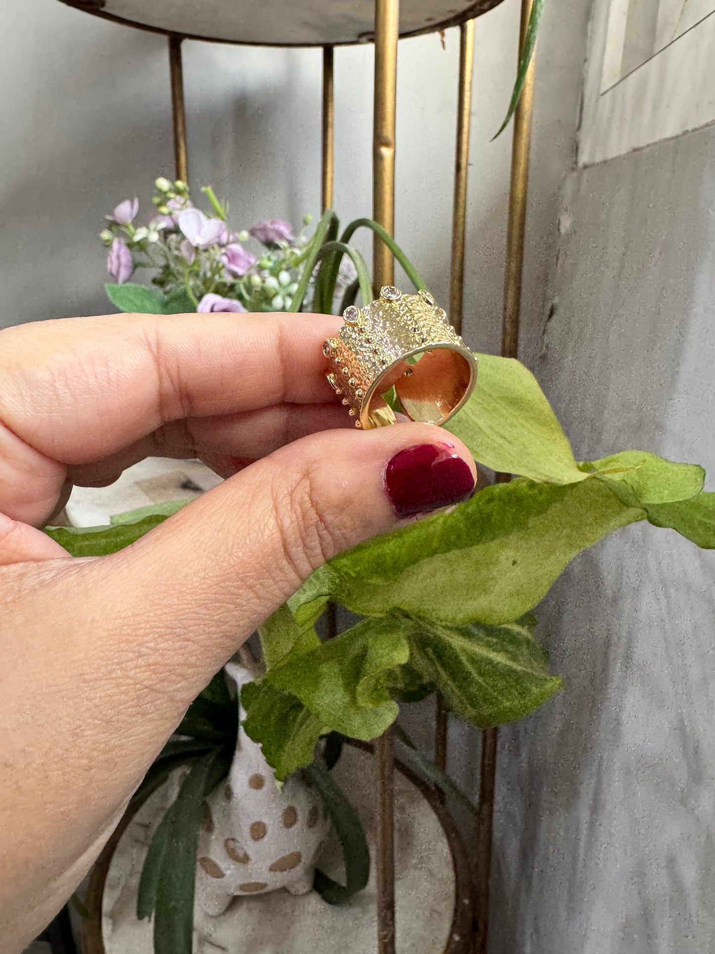 Statement Gold Plated Band Ring
