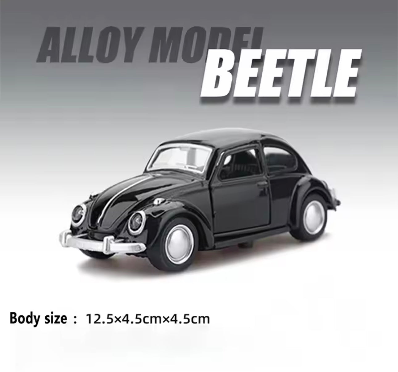 Miniature Beetel Alloy Pull Back Open Door Car