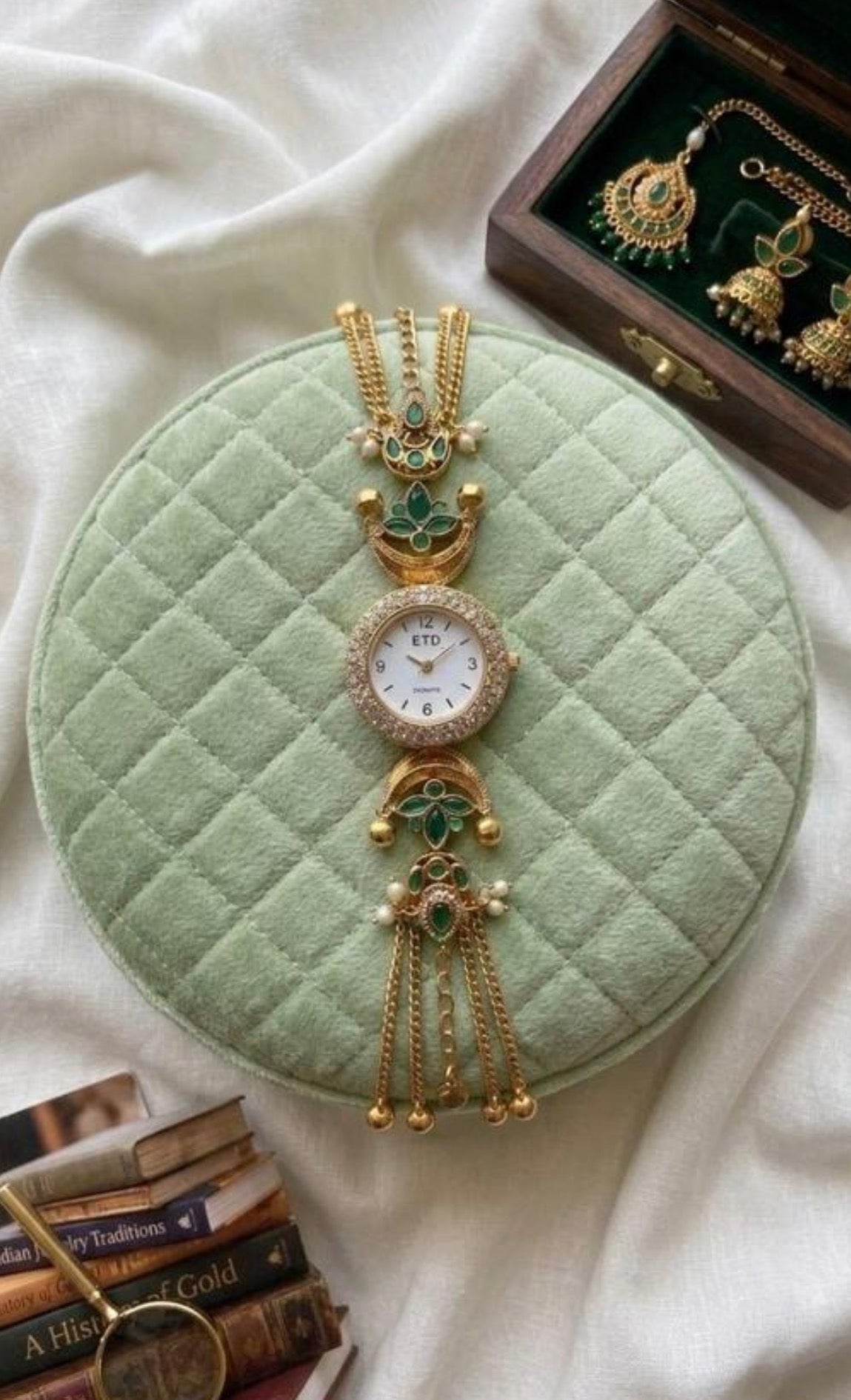 Trending Viral Kundan Ghungroo Kashmiri Watch/Bracelet