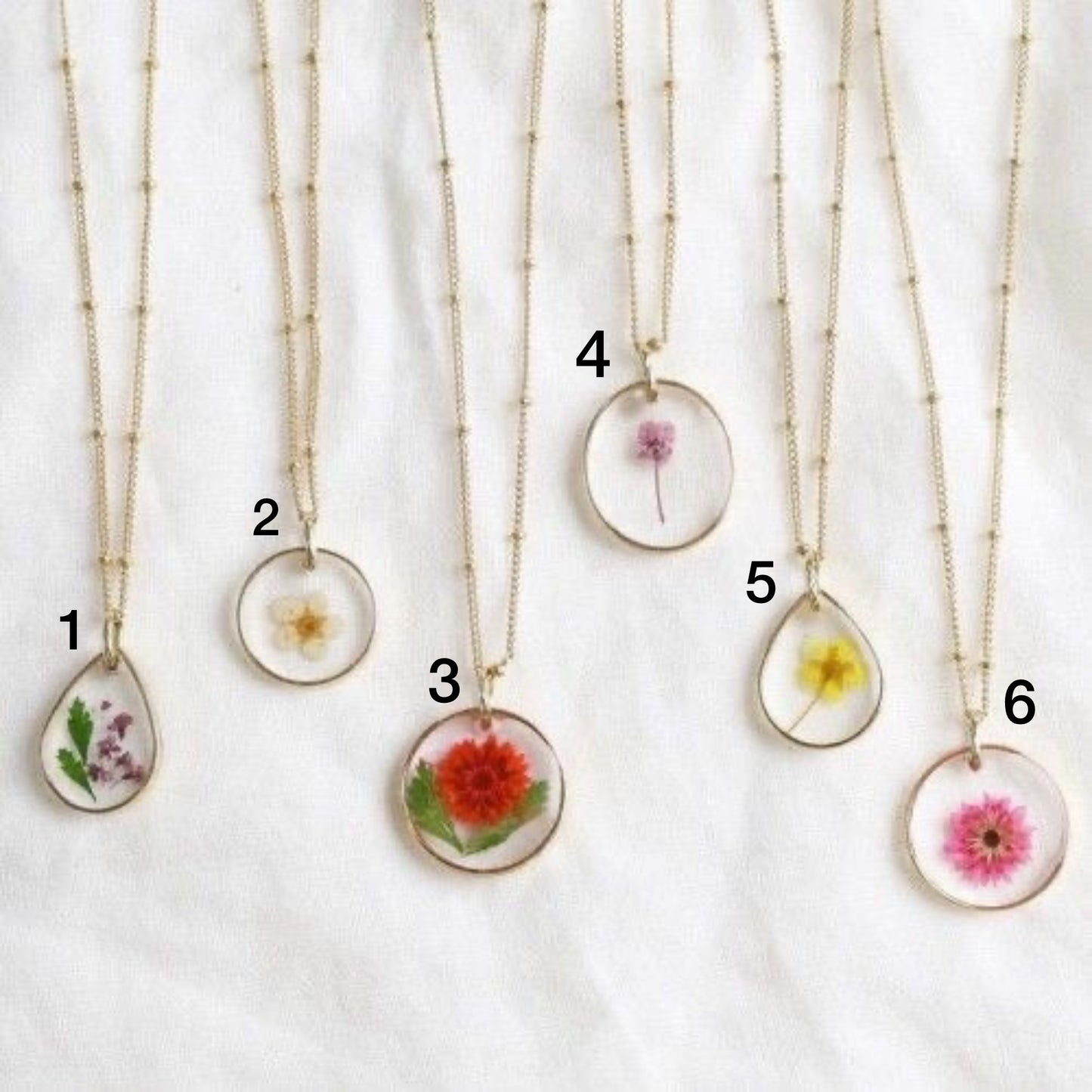 Pendants with Real Pressed Flowers