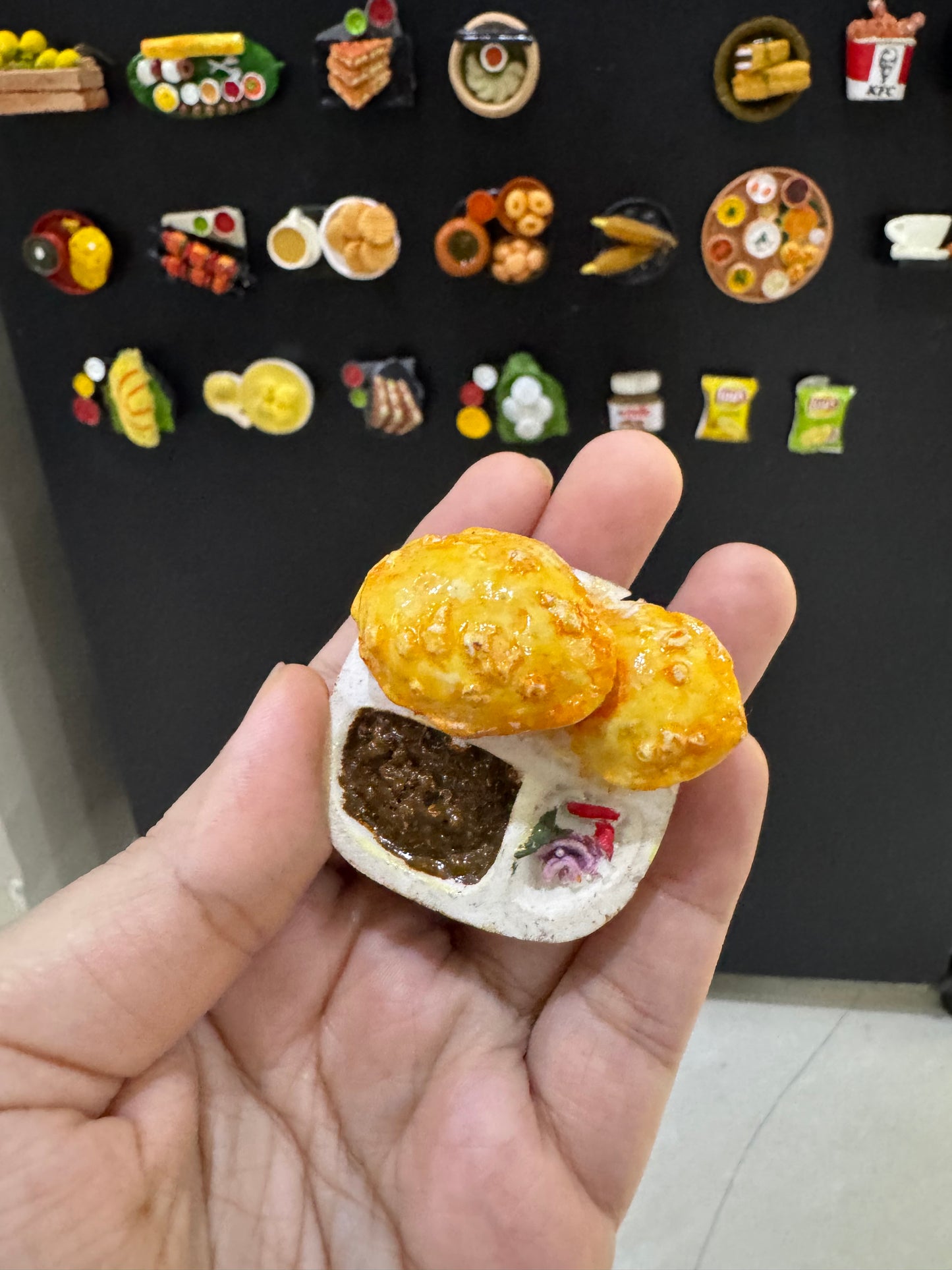 Chole Bhature Miniature Fridge Magnet