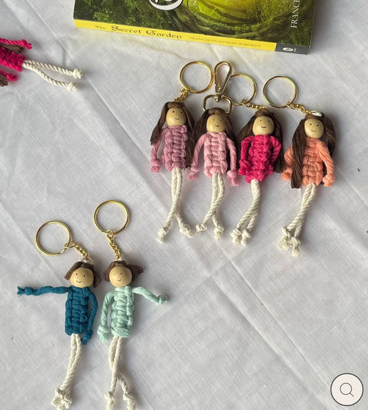 Cute Handmade Macrame Girl/Boy/Couple/Friends Keychain