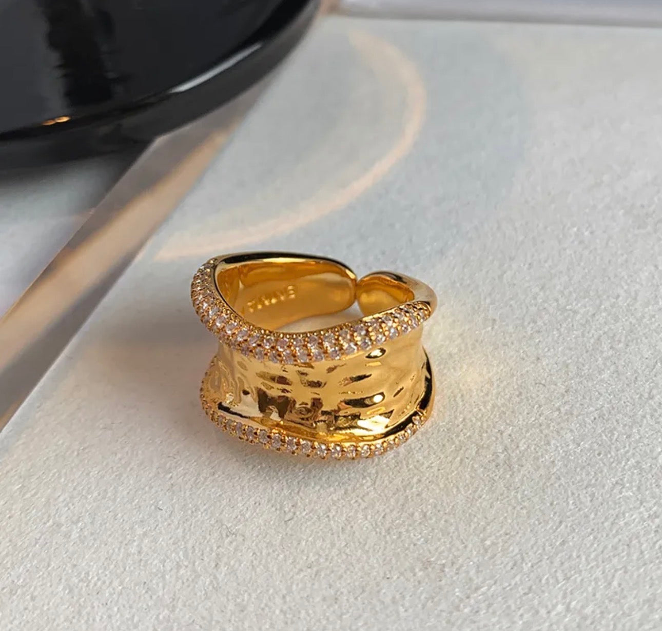 Chic Gold Plated Chunky Irregular Adjustable Ring