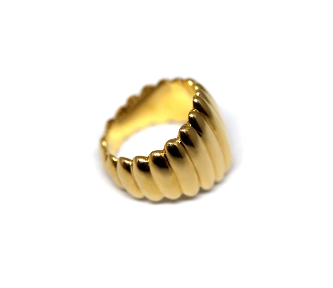 Gold Plated Twisted Dome Ring