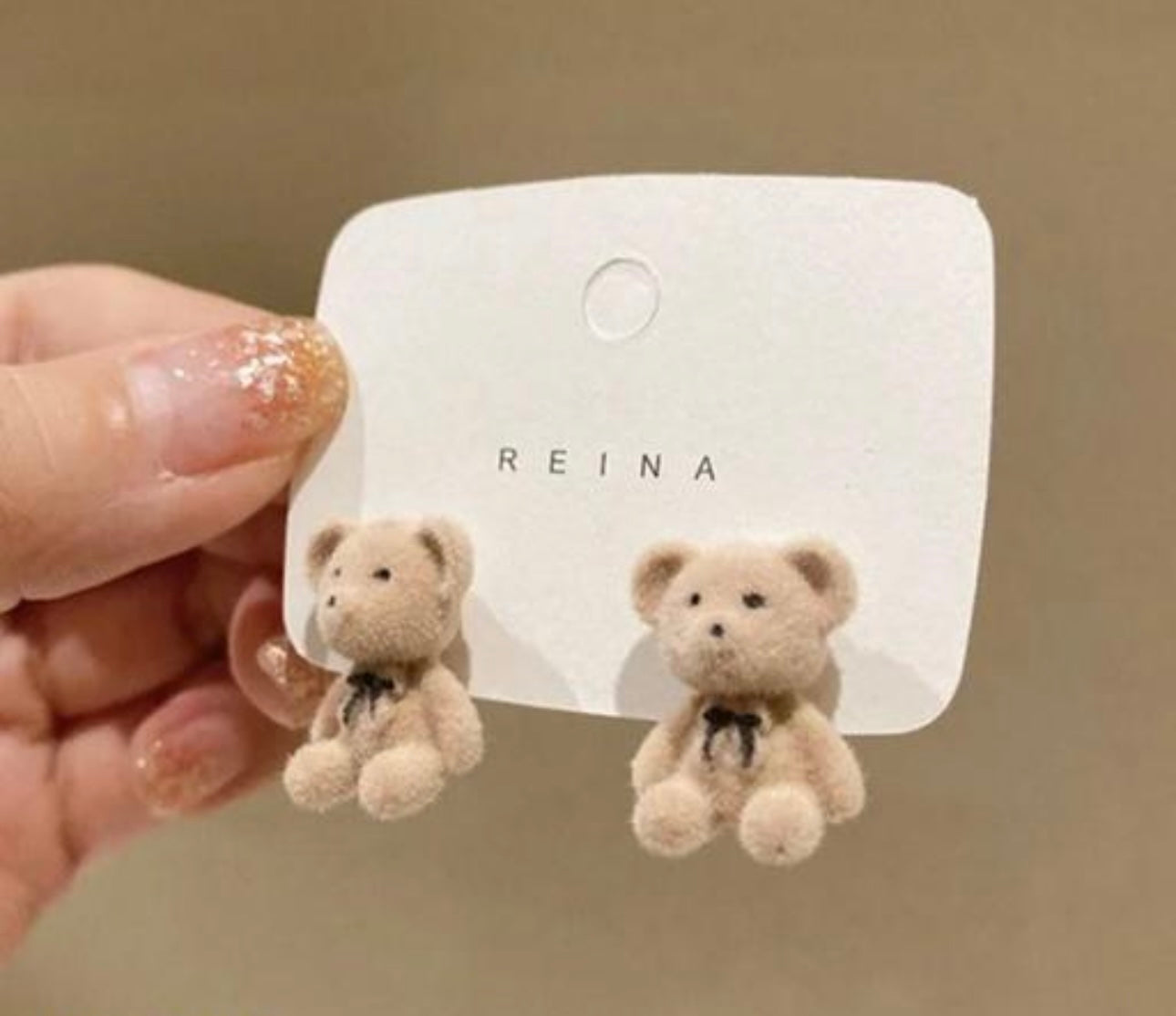 Cute Mini Bear & Bunny Plush Earrings - 2 Pairs