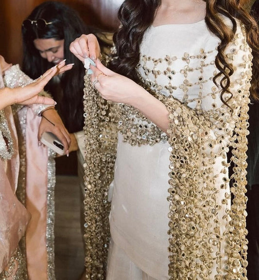 Exclusive Handmade Statement Mirror Jaal Dupatta