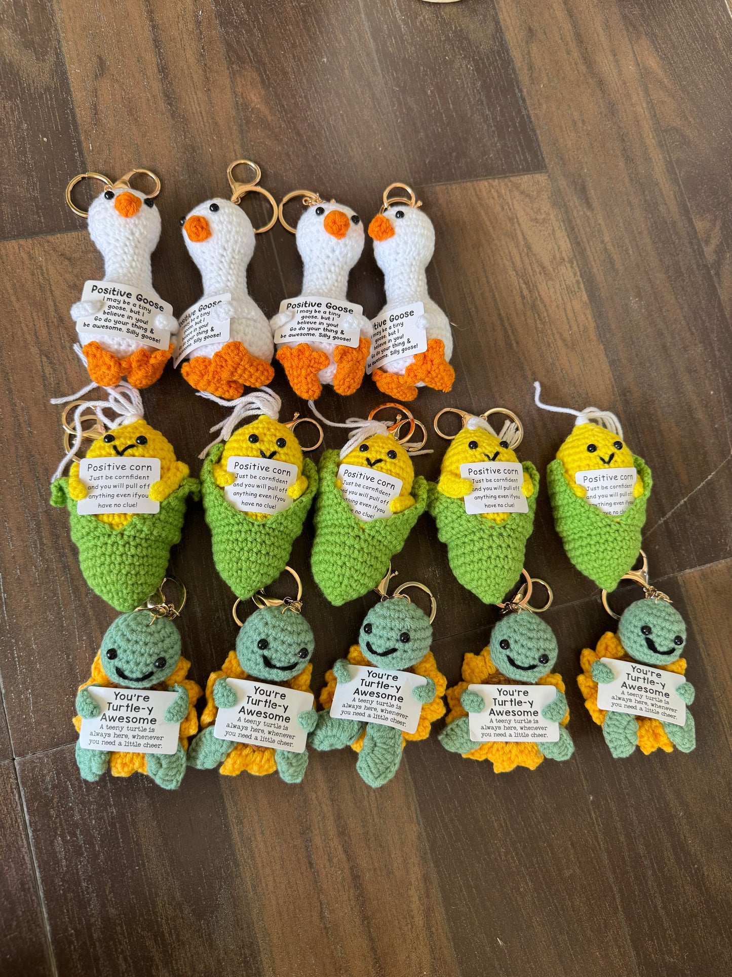 Adorable Smiling Crochet Keychains with Message