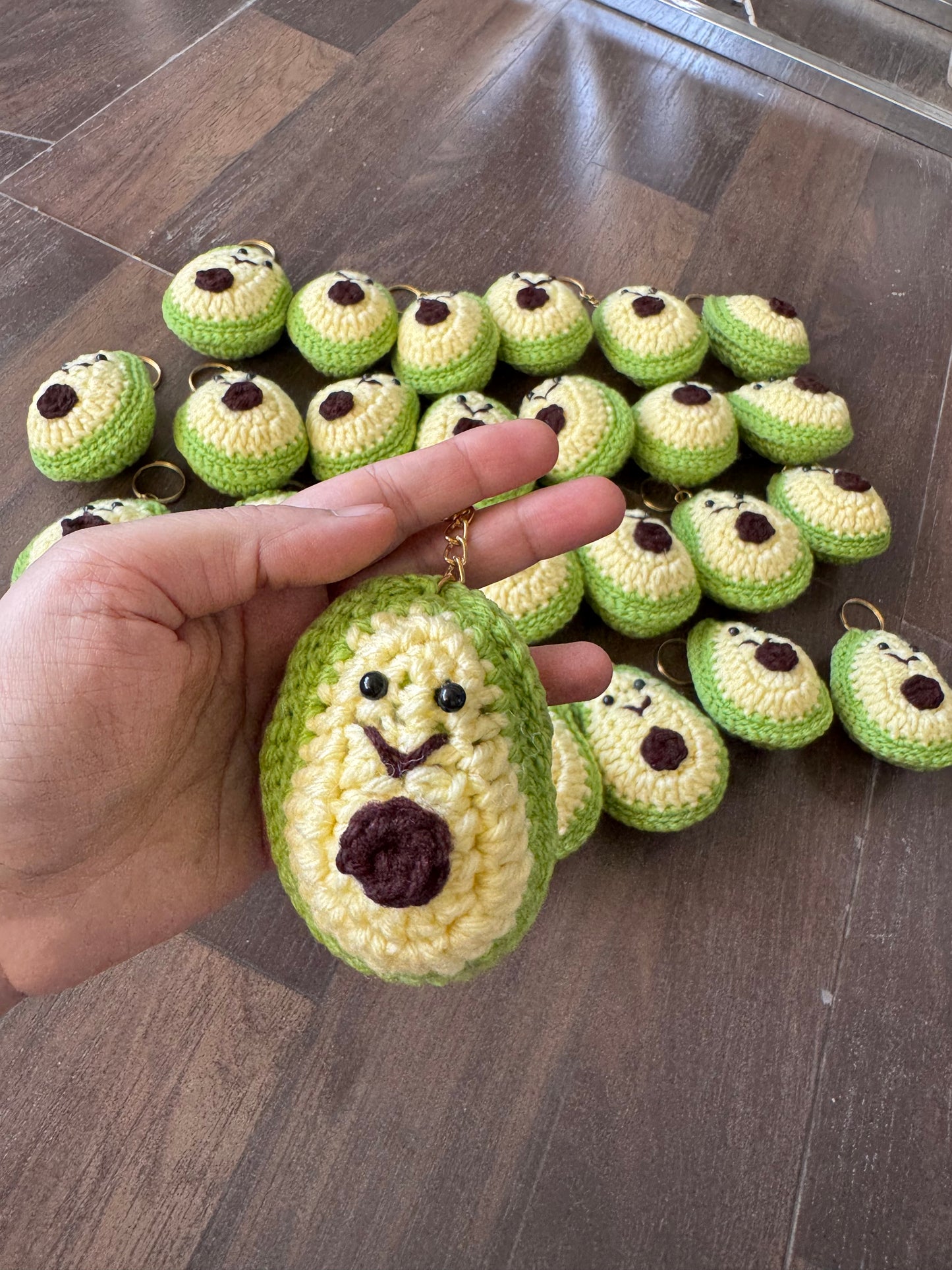 Cute Avocado Crochet Keychain