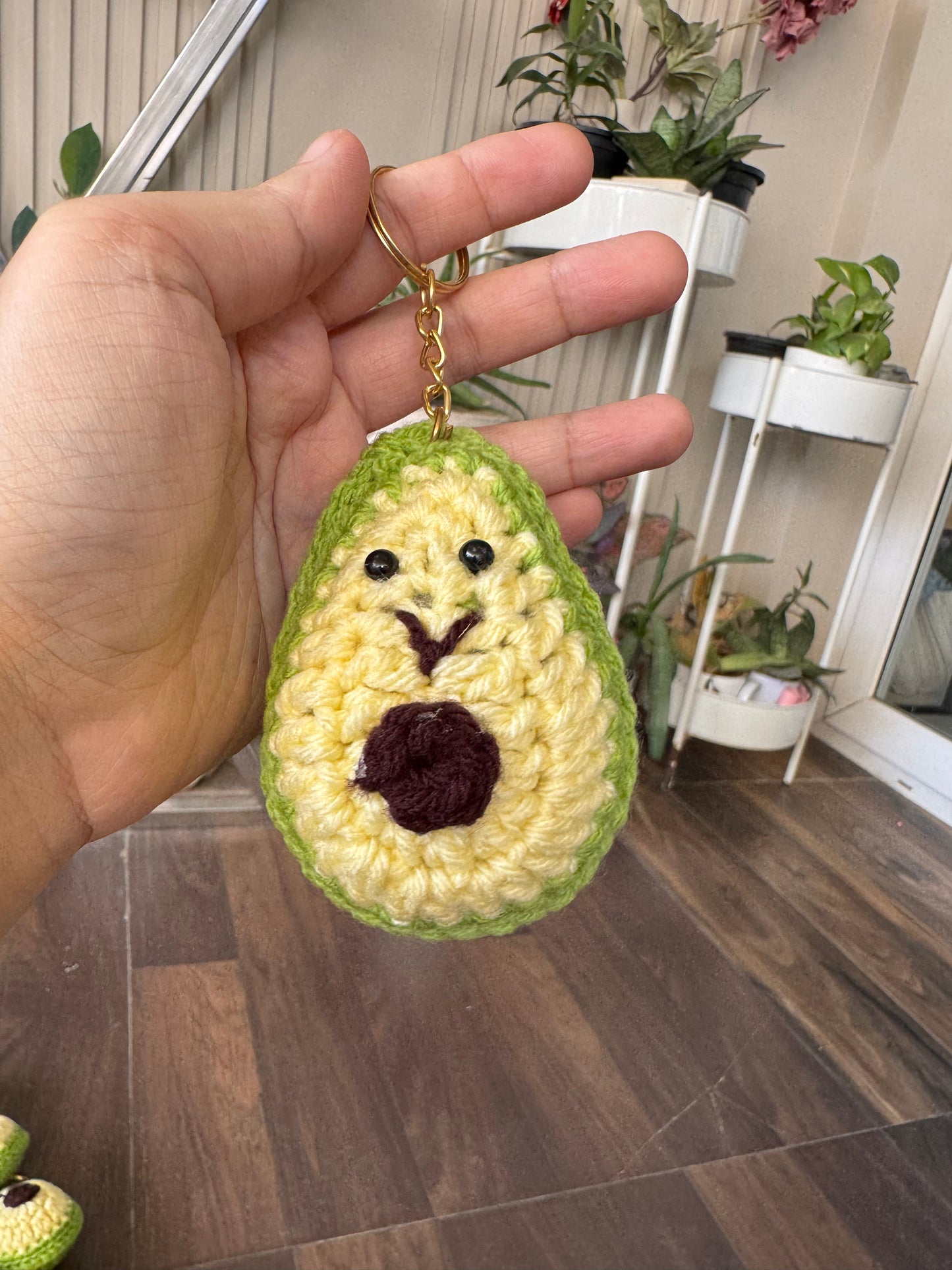 Cute Avocado Crochet Keychain