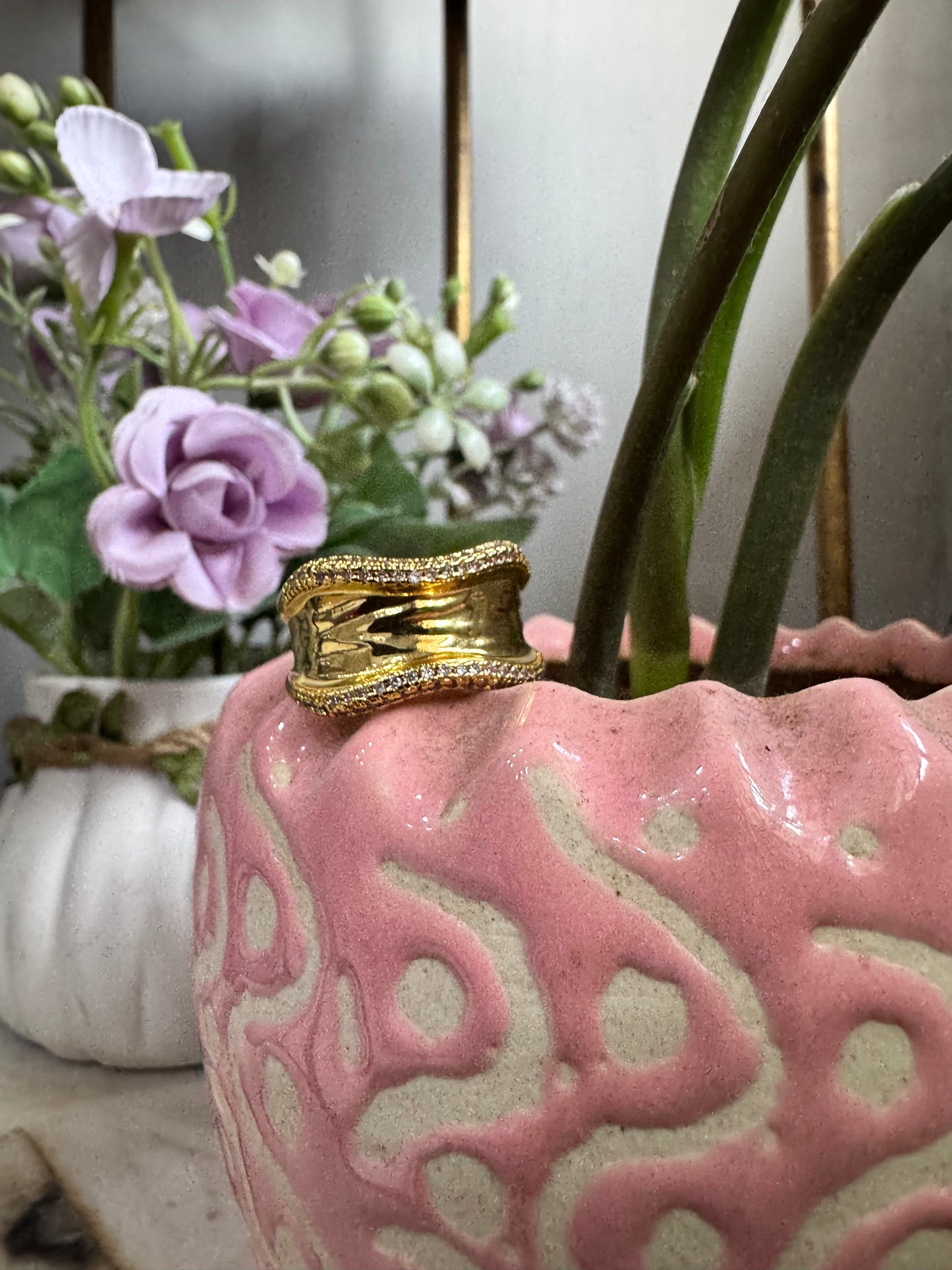 Chic Gold Plated Chunky Irregular Adjustable Ring