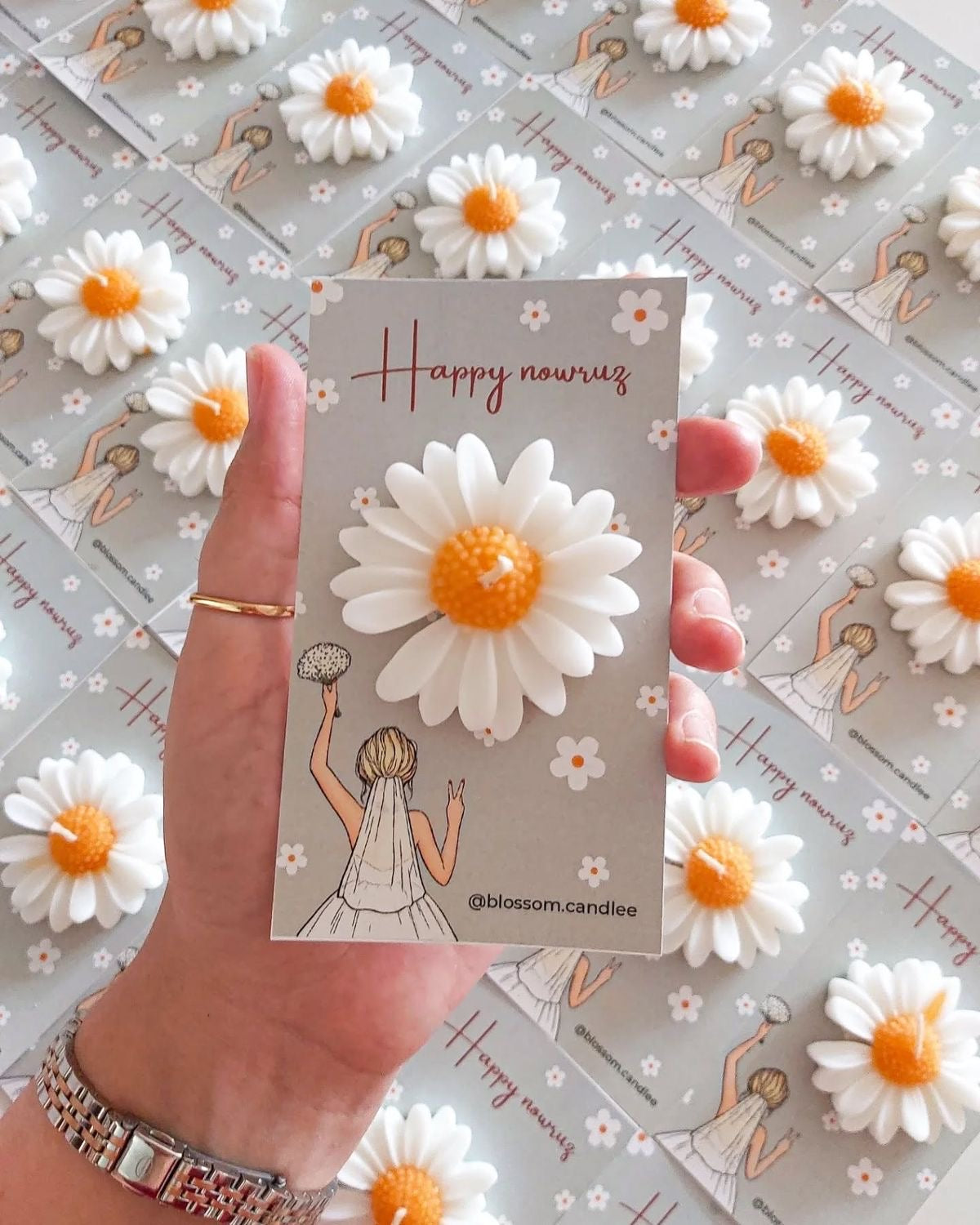 Daisy Candles Card for Return Gifts