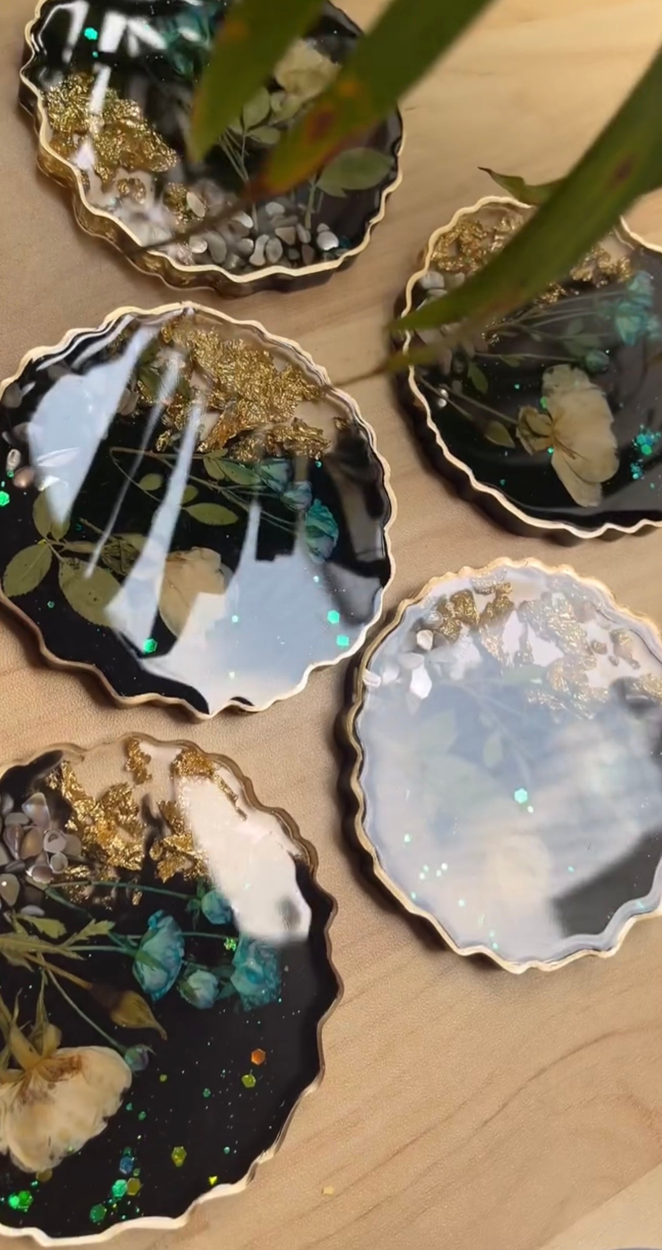 Coasters with Real Pressed Flowers