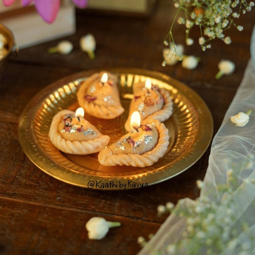 Gujiya Shape Diwali Candles