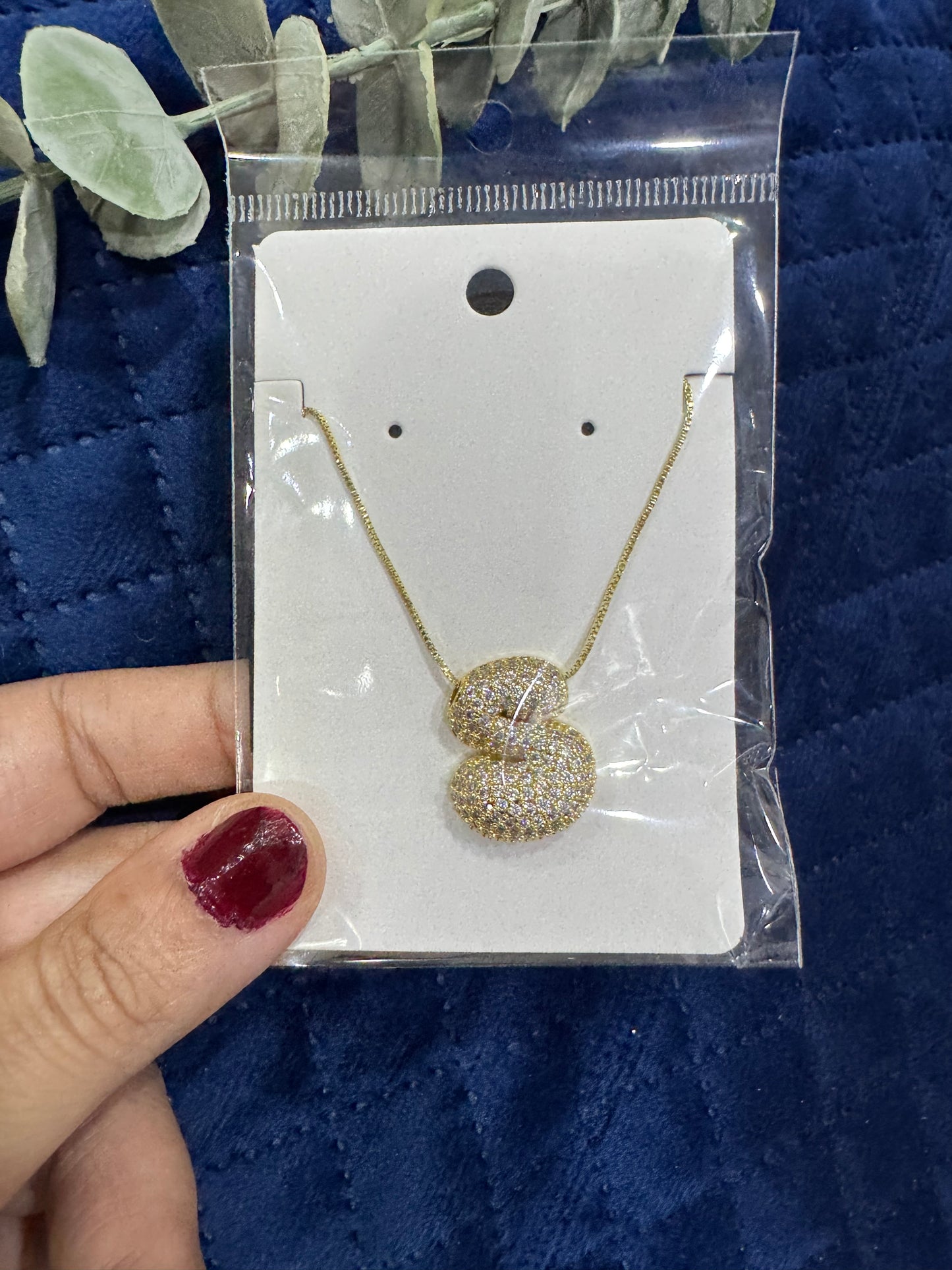 Zircon Chunky A-Z Letter Pendant