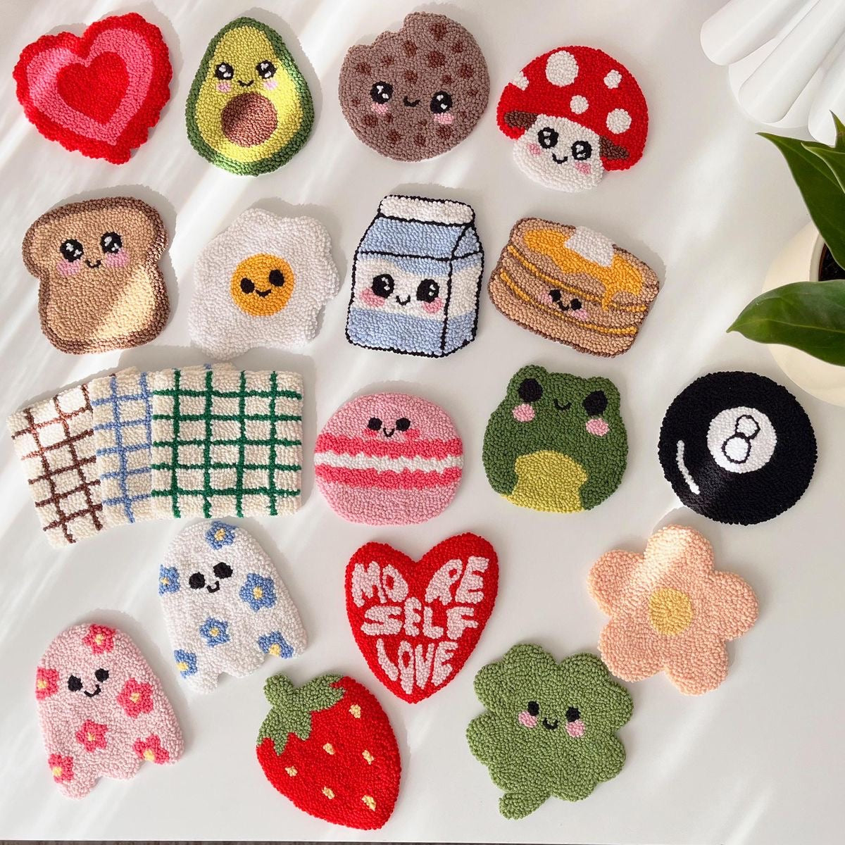 Exclusive Quirky Handmade Punch Needle Mug Rugs / Coasters