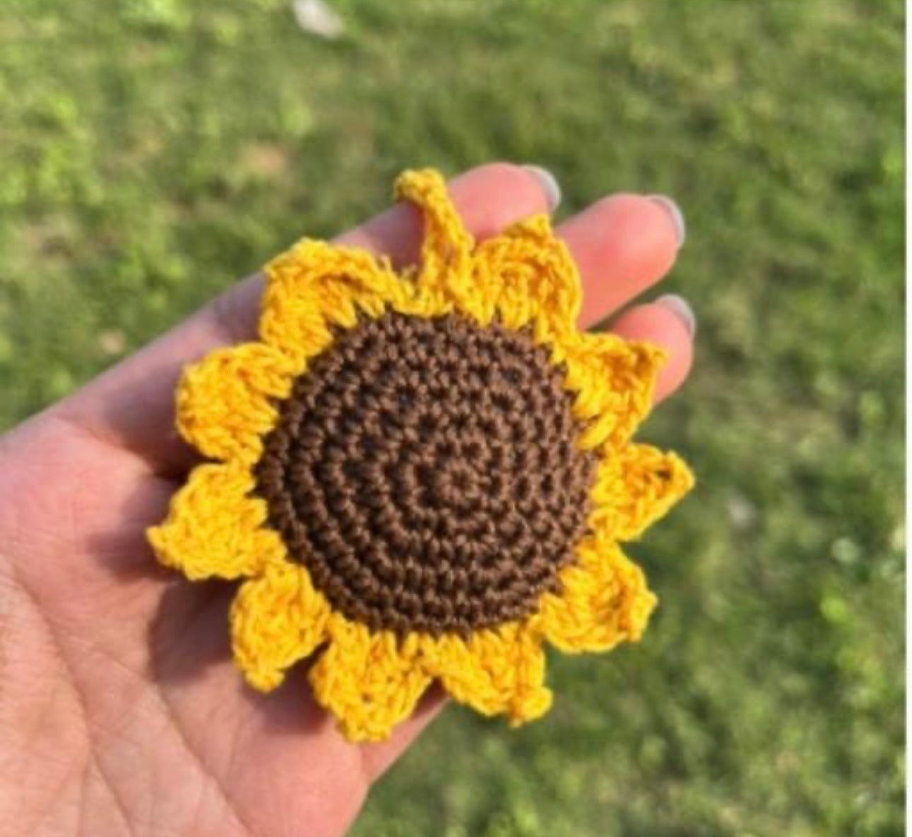 Adorable Crochet Sunflower Keychain