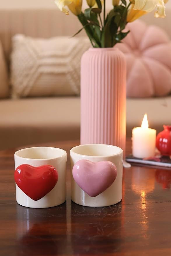 Trending 3D Pink Heart Handle Mug