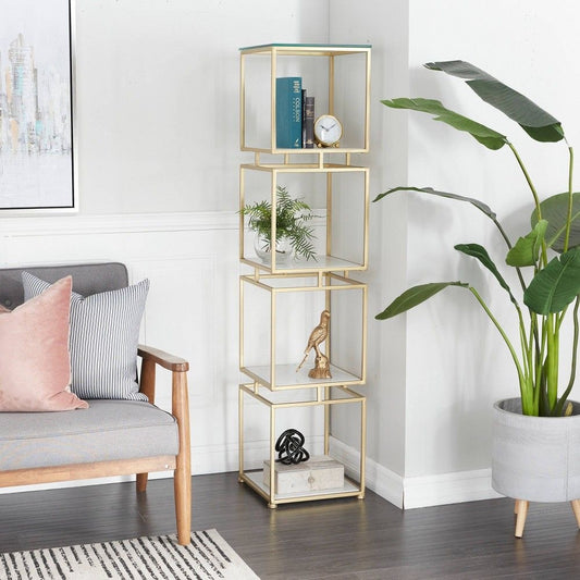 Luxe Gold Cube Display Shelf