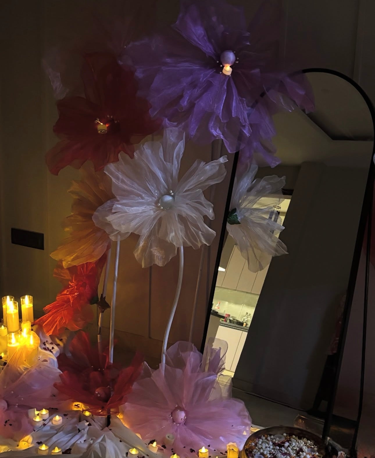 Organza Fabric Flowers (without Stand)