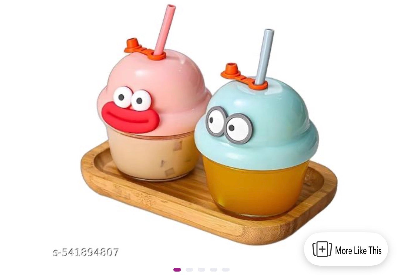 Cute Mini Cartoon Glass Sipper (200 ml)
