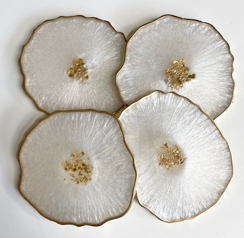 Elegant White Coasters Set