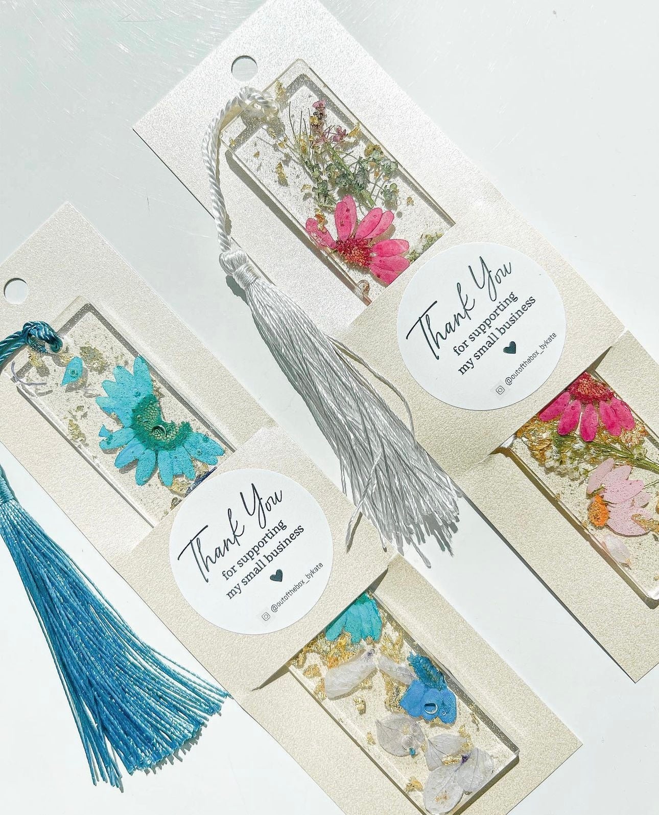 Floral Bookmarks with Real Pressed Flowers