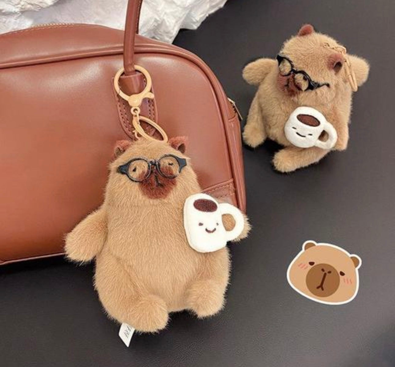 Cute Capybara Bear Cub Series Plushy Keychain/Bag Charm