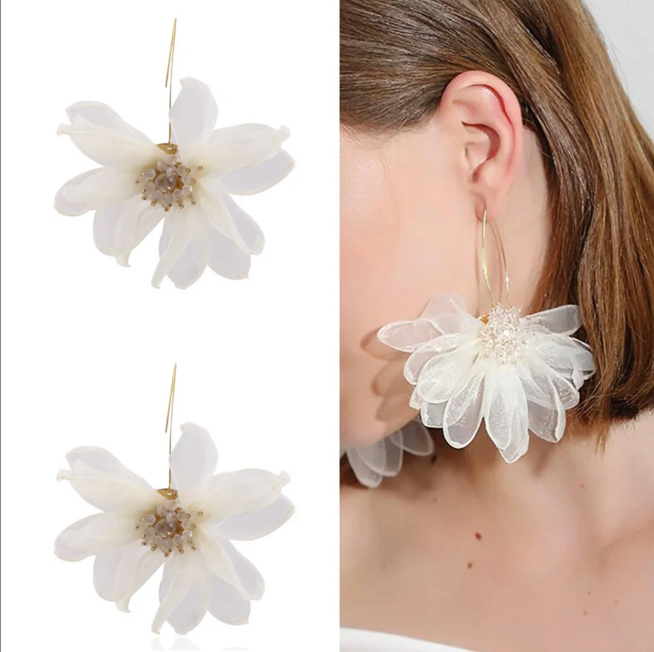 Korean Style Fairy Big Petal Earrings