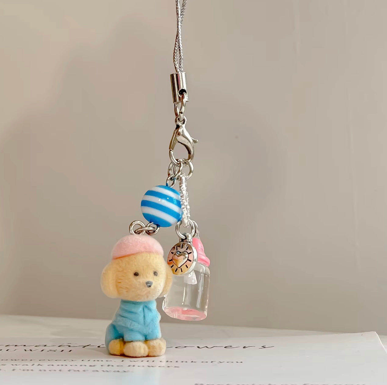 Adorable Soft Cute Plushy Dog Keychain / Stuffed Animal Keychain
