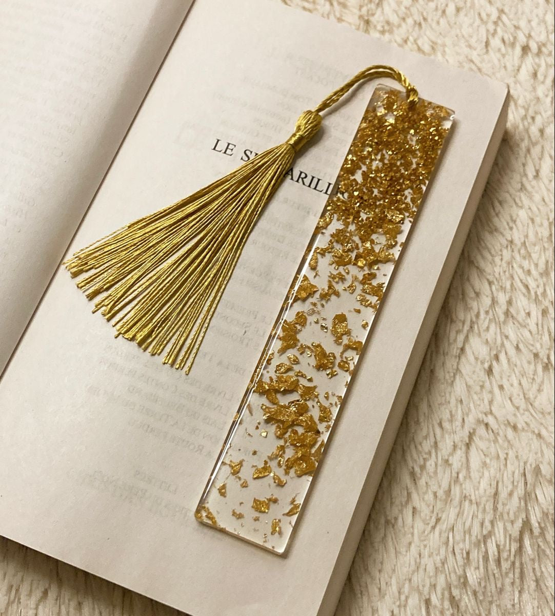 Gold Foil Bookmarks with Tassels